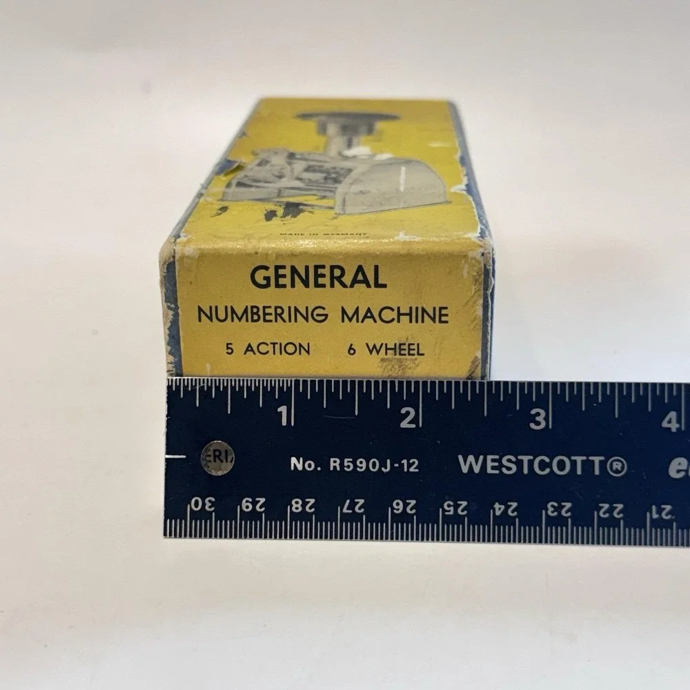 Vintage‎ General Numbering Machine 5 Action 6 Wheel Model 6-4 1/2 IOB Germany
